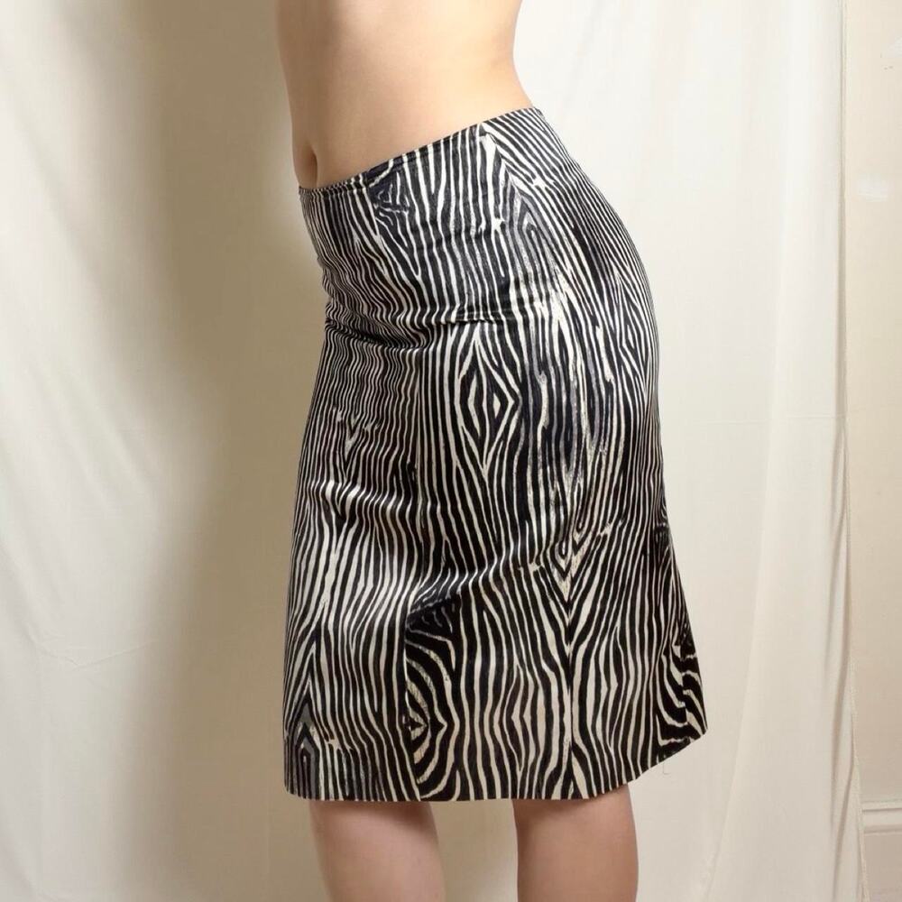 Animal print satin midi skirt